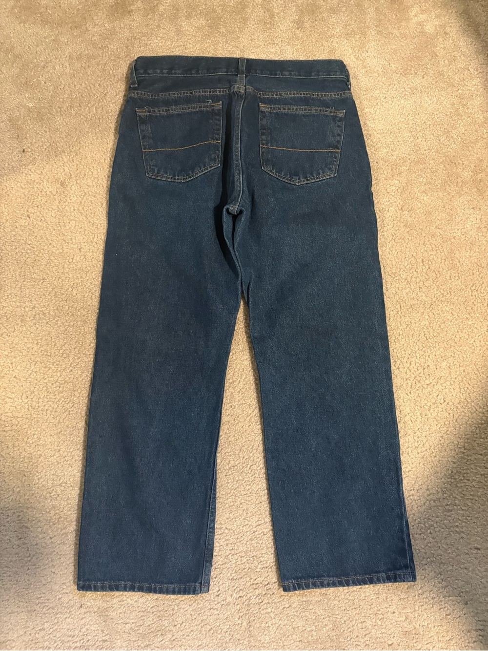 Men's Dark Blue Straight-Leg Jeans - Picture 5 of 5